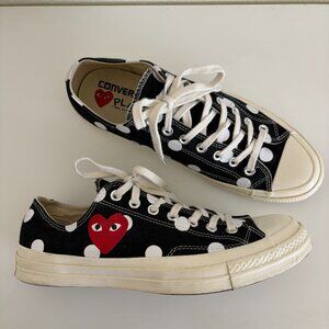 CONVERSE x CDG Size M9 / W11 Chuck 70 Polka Dot Sneakers Black